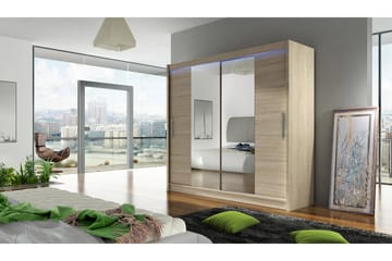 Prag Garderob 180x57x215 cm - Beige|Vit - Products - Förvaring - Garderober & garderobssystem