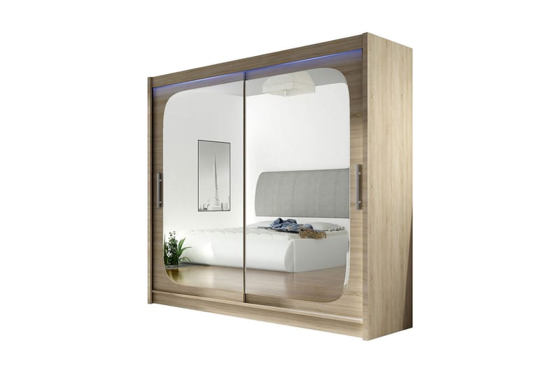 Prag Garderob 180x57x215 cm - Beige|Vit - Products - Förvaring - Garderober & garderobssystem