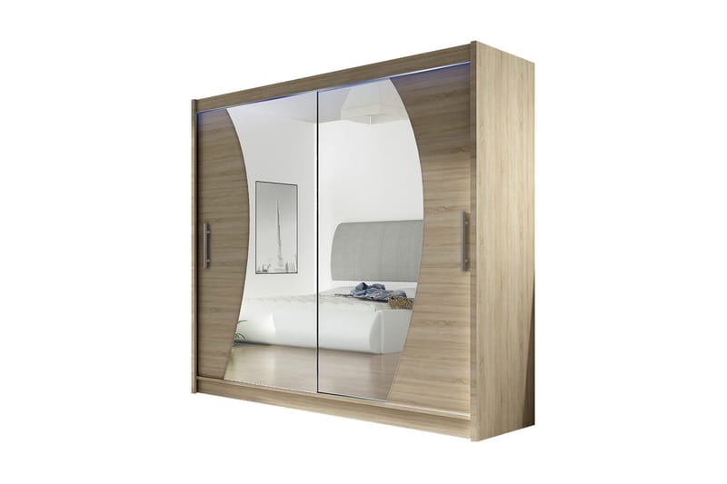 Prag Garderob 180x57x215 cm - Beige|Vit - Products - Förvaring - Garderober & garderobssystem