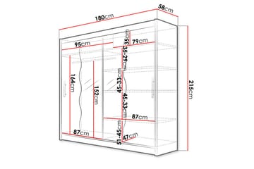 Prag Garderob 180x57x215 cm - Beige|Vit - Products - Förvaring - Garderober & garderobssystem