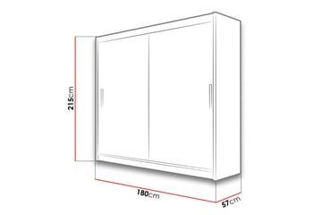 Prag Garderob 180x57x215 cm - Vit - Products - Förvaring - Garderober & garderobssystem