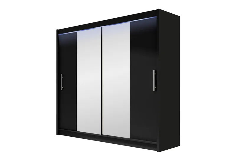 Prag Garderob med Spegel 180x215 cm - Svart - Products - Förvaring - Garderober & garderobssystem