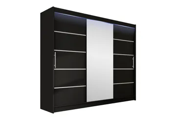 Sia Garderob med Spegel 250x215 cm - Svart - Products - Förvaring - Garderober & garderobssystem