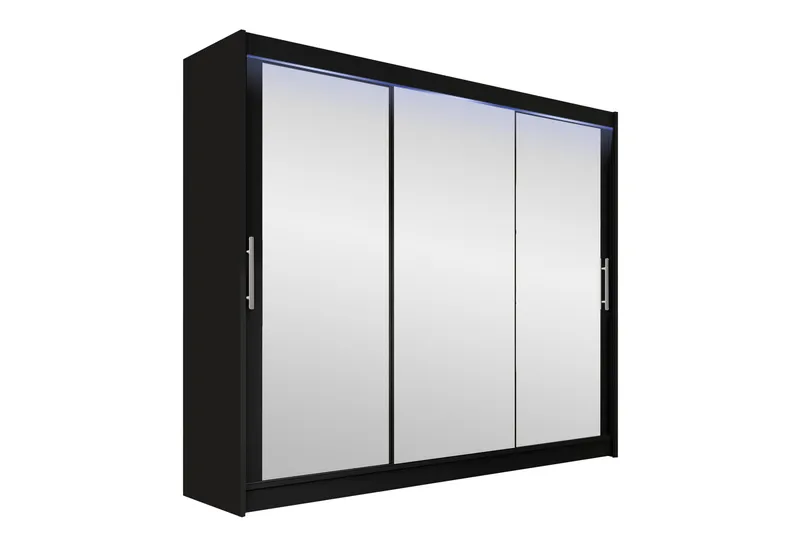 Sia Garderob med Spegel 250x215 cm - Svart - Products - Förvaring - Garderober & garderobssystem