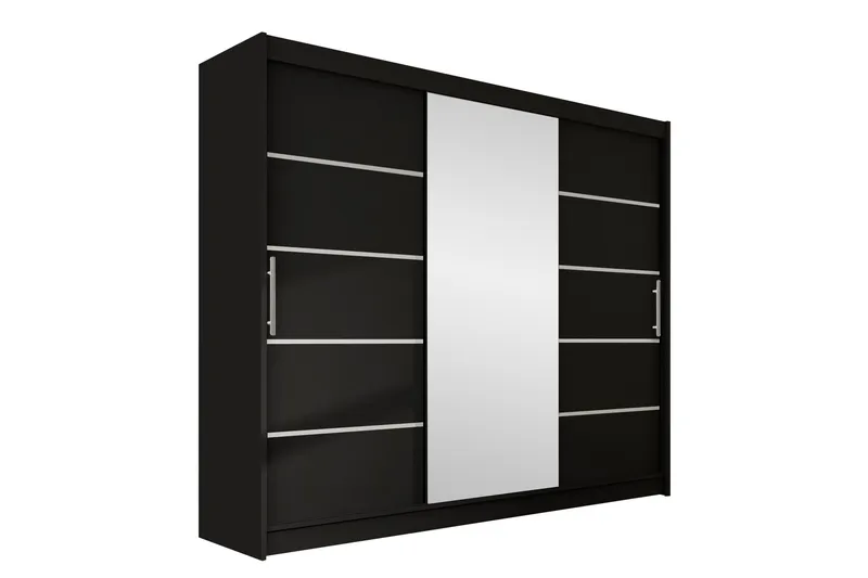 Sia Garderob med Spegel 250x215 cm - Svart - Products - Förvaring - Garderober & garderobssystem