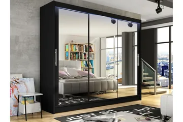 Sia Garderob med Spegel 250x215 cm - Svart - Products - Förvaring - Garderober & garderobssystem