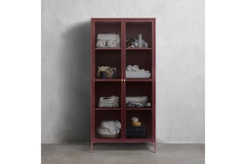 Azza Vitrinskåp 90x190 cm - Röd - Products - Förvaring - Skåp - Vitrinskåp