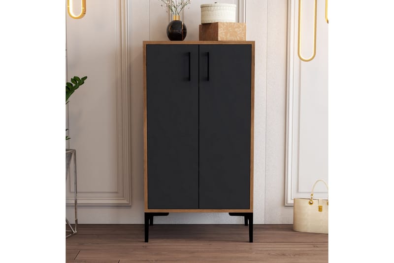 Babice Skoskåp 35x60 cm - Antracit/Valnöt - Products - Förvaring - Skåp - Förvaringsskåp