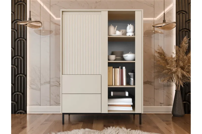 Bjurholm Vitrinskåp 104x146 cm - Beige - Products - Förvaring - Skåp - Vitrinskåp