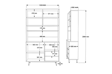 Donae Highboard - Ek/Röd - Products - Förvaring - Skåp - Förvaringsskåp