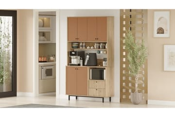 Donae Highboard - Ek/Röd - Products - Förvaring - Skåp - Förvaringsskåp