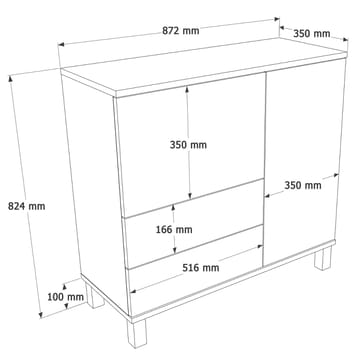 Aldarte Multifunktionsskåp 87,2x82,4x35 cm - Sand och ek - Products - Förvaring - Skåp - Förvaringsskåp