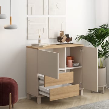 Aldarte Multifunktionsskåp 87,2x82,4x35 cm - Sand och ek - Products - Förvaring - Skåp - Förvaringsskåp
