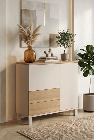 Aldarte Multifunktionsskåp 87,2x82,4x35 cm - Sand och ek - Products - Förvaring - Skåp - Förvaringsskåp