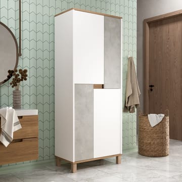 Avero Multifunktionsskåp 69,7x175x40 cm - Vit / Ek / Grå - Products - Förvaring - Skåp - Förvaringsskåp