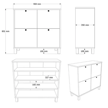 Avero Skoskåp 90x85,2x35 cm - Vit ek - Products - Förvaring - Skåp - Förvaringsskåp