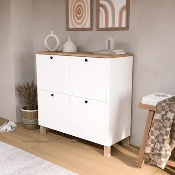 Avero Skoskåp 90x85,2x35 cm - Vit ek - Products - Förvaring - Skåp - Förvaringsskåp