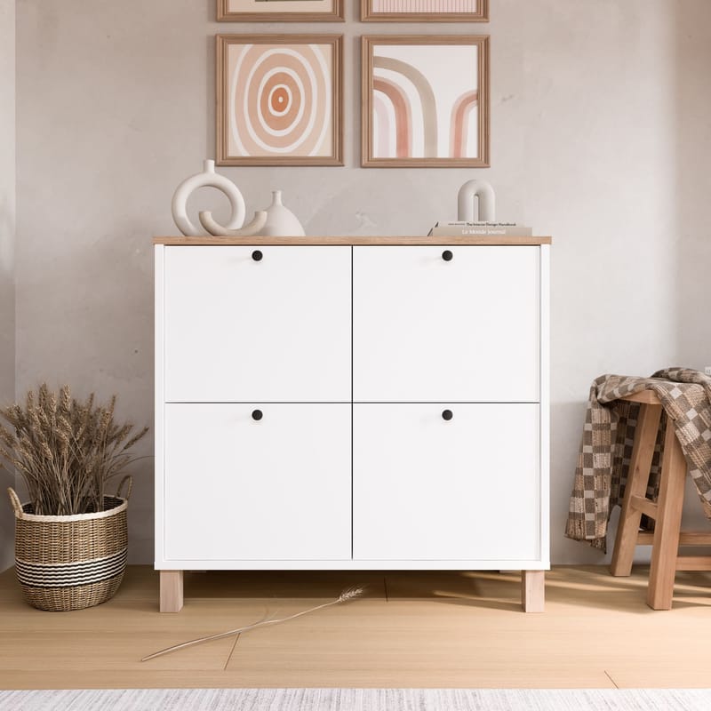 Avero Skoskåp 90x85,2x35 cm - Vit ek - Products - Förvaring - Skåp - Förvaringsskåp