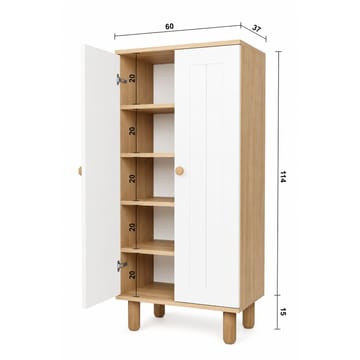 Seynor Multifunktionsskåp 60x129x37 cm - Vit och valnöt - Products - Förvaring - Skåp - Förvaringsskåp