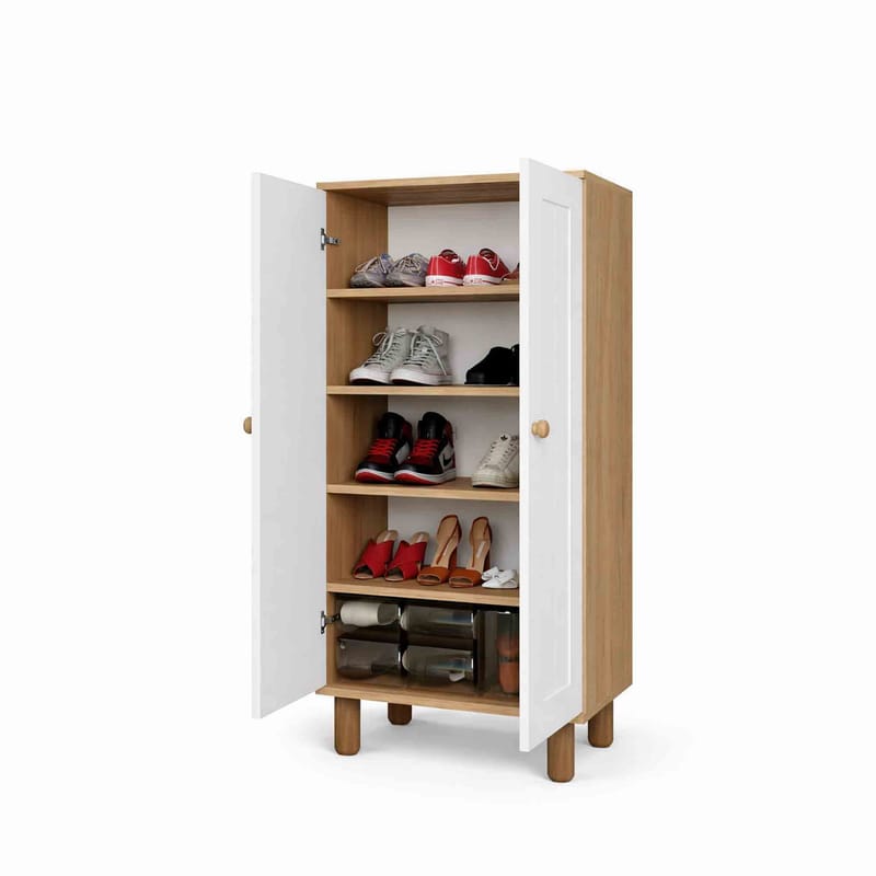 Seynor Multifunktionsskåp 60x129x37 cm - Vit och valnöt - Products - Förvaring - Skåp - Förvaringsskåp
