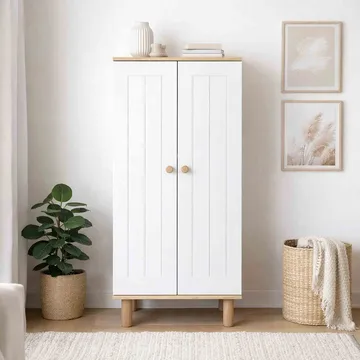 Seynor Multifunktionsskåp 60x129x37 cm - Vit och valnöt - Products - Förvaring - Skåp - Förvaringsskåp