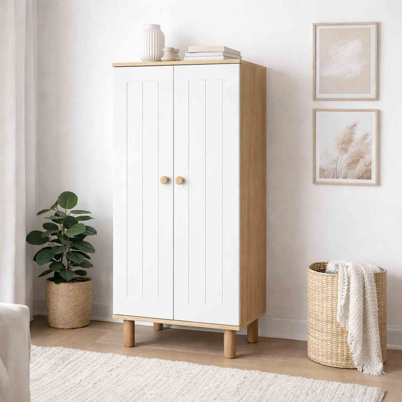 Seynor Multifunktionsskåp 60x129x37 cm - Vit och valnöt - Products - Förvaring - Skåp - Förvaringsskåp