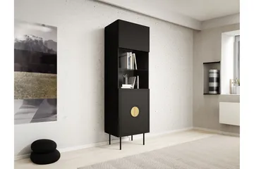 Juniskär Vitrinskåp 40 cm djup 60 cm bred 190 cm hög Mörkt Trä - Svart - Products - Förvaring - Skåp - Vitrinskåp