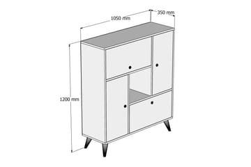 Mijdrekt Highboard 35x105 cm - Valnöt - Products - Förvaring - Skåp - Förvaringsskåp