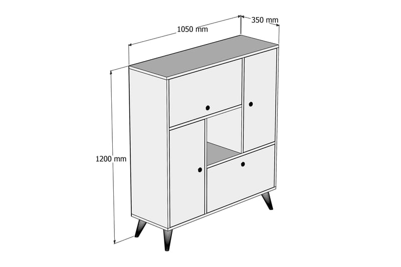 Mijdrekt Highboard 35x105 cm - Valnöt - Products - Förvaring - Skåp - Förvaringsskåp