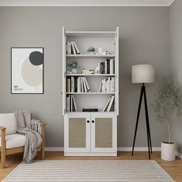 Mojon Vitrinskåp 80x190x37 cm - Vit - Products - Förvaring - Skåp - Vitrinskåp