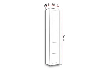 Narbonne Vitrinskåp 30x40 cm - Natur/Svart - Products - Förvaring - Skåp - Vitrinskåp