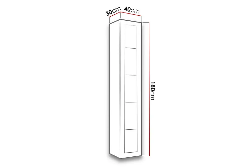 Narbonne Vitrinskåp 30x40 cm - Natur/Svart - Products - Förvaring - Skåp - Vitrinskåp