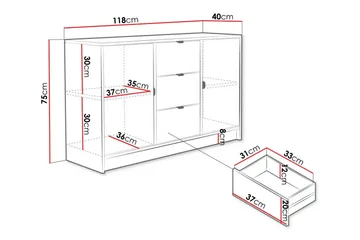 Novaj Highboard - Svart - Products - Förvaring - Skåp - Förvaringsskåp