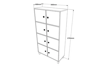 Numandro Highboard 40x96 cm - Teak/Antracit - Products - Förvaring - Skåp - Förvaringsskåp