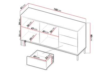 Querty Skåpsbyrå 150x80x41 cm - Natur/Svart - Products - Förvaring - Skåp - Förvaringsskåp