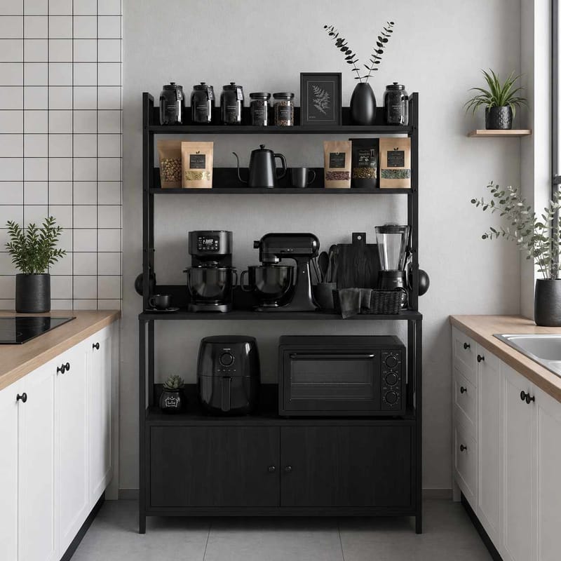 Quorin Kökskåp 101x160x38 cm - Svart - Products - Förvaring - Skåp - Förvaringsskåp