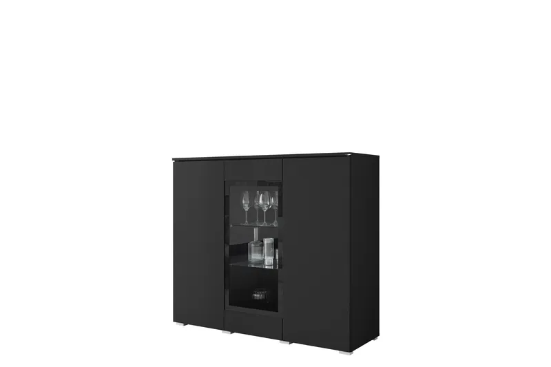 Sherie Vitrinskåp 120x104 cm, Svart