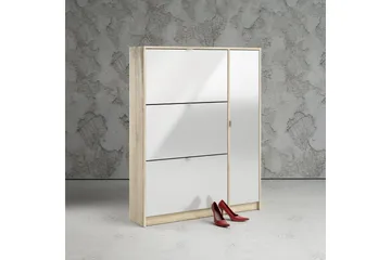 Shoey Skoskåp 3 Fack - Trä/natur/Vit - Products - Förvaring - Skåp - Förvaringsskåp