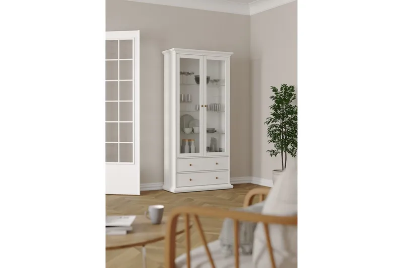Shoiba Vitrinskåp 96x201 cm - Vit - Products - Förvaring - Skåp - Vitrinskåp