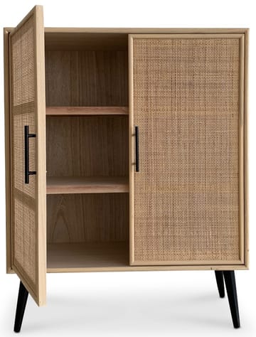 Skåp i rotting med svarta handtag - React - Ljus ek / Svart - Products - Förvaring - Skåp - Förvaringsskåp