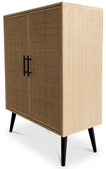 Skåp i rotting med svarta handtag - React - Ljus ek / Svart - Products - Förvaring - Skåp - Förvaringsskåp