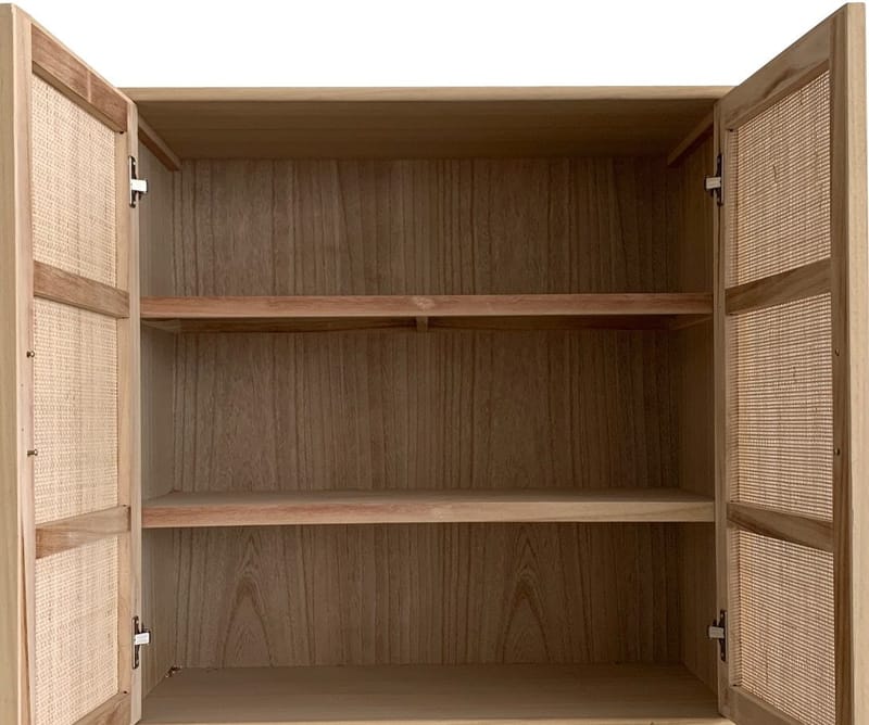 Skåp i trä och natur / rotting - React - Ljus ek / Mässing - Products - Förvaring - Skåp - Förvaringsskåp