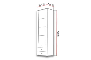 Soho Vitrinskåp 60x41x192 cm - Svart - Products - Förvaring - Skåp - Vitrinskåp