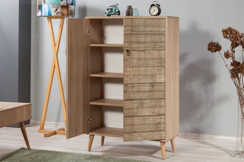 Vellavie Skåp 80 cm Träpanel - Brun - Products - Förvaring - Skåp - Förvaringsskåp