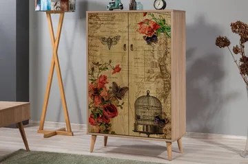 Vellavie Skåp 80 cm Vintage - Brun/Röd - Products - Förvaring - Skåp - Förvaringsskåp