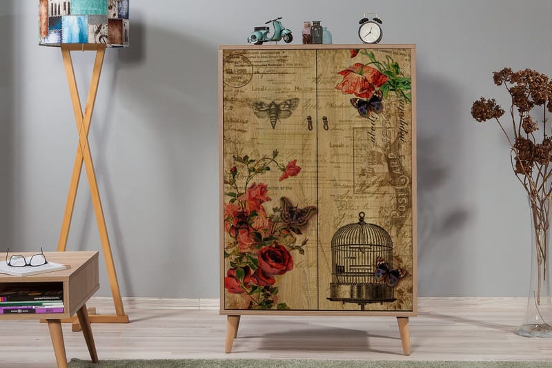 Vellavie Skåp 80 cm Vintage - Brun/Röd - Products - Förvaring - Skåp - Förvaringsskåp