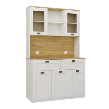 Asten Kaffestation 120x191,8x44 cm - Vit - Products - Förvaring - Skåp - Vitrinskåp