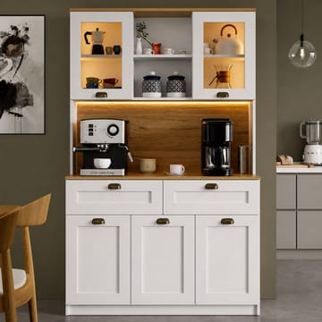 Asten Kaffestation 120x191,8x44 cm - Vit - Products - Förvaring - Skåp - Vitrinskåp