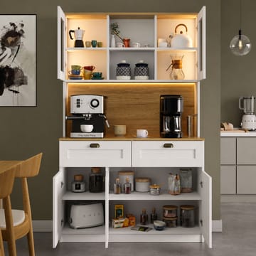 Asten Kaffestation 120x191,8x44 cm - Vit - Products - Förvaring - Skåp - Vitrinskåp