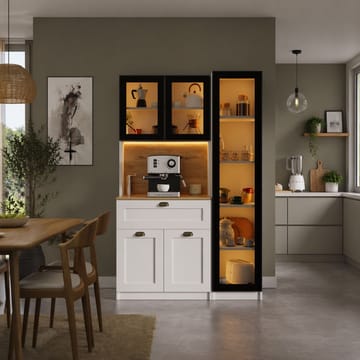 Kuro Kaffestation 120x191,8x44 cm - Vit - Products - Förvaring - Skåp - Vitrinskåp
